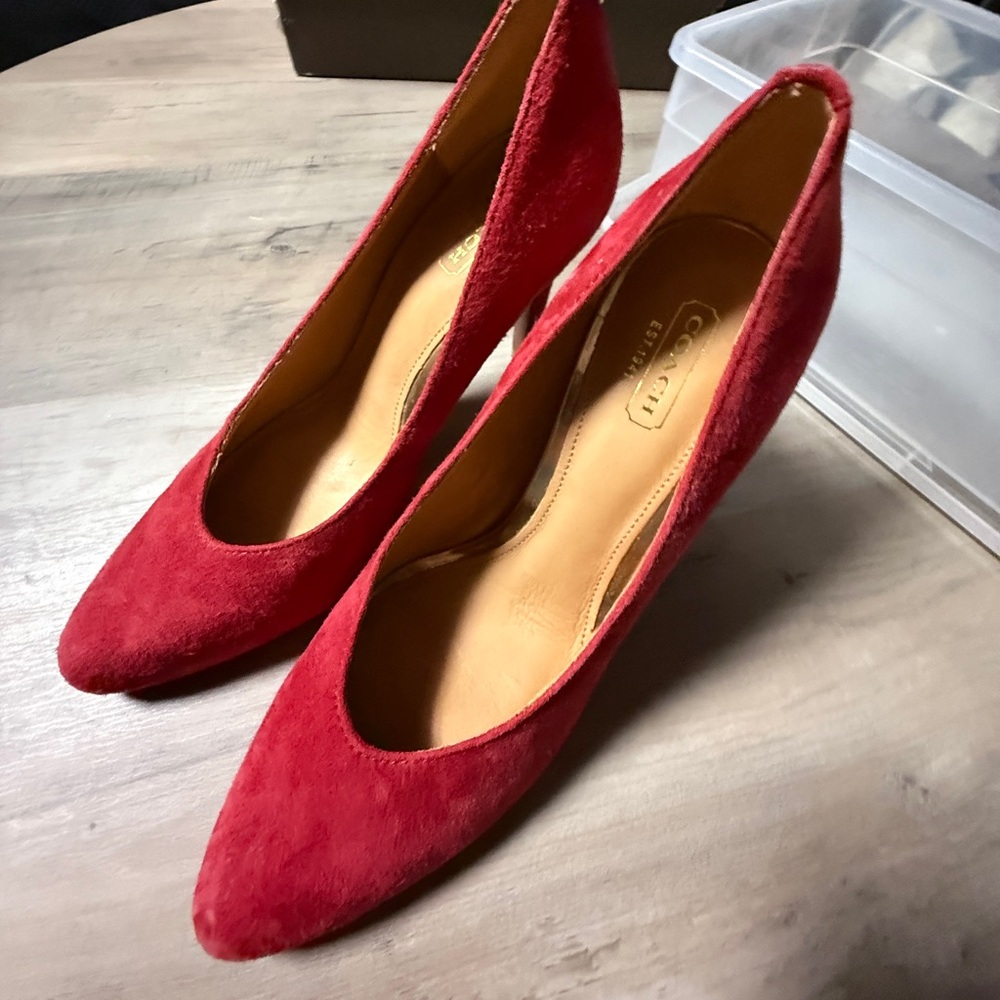 Coach Red Suede Heels